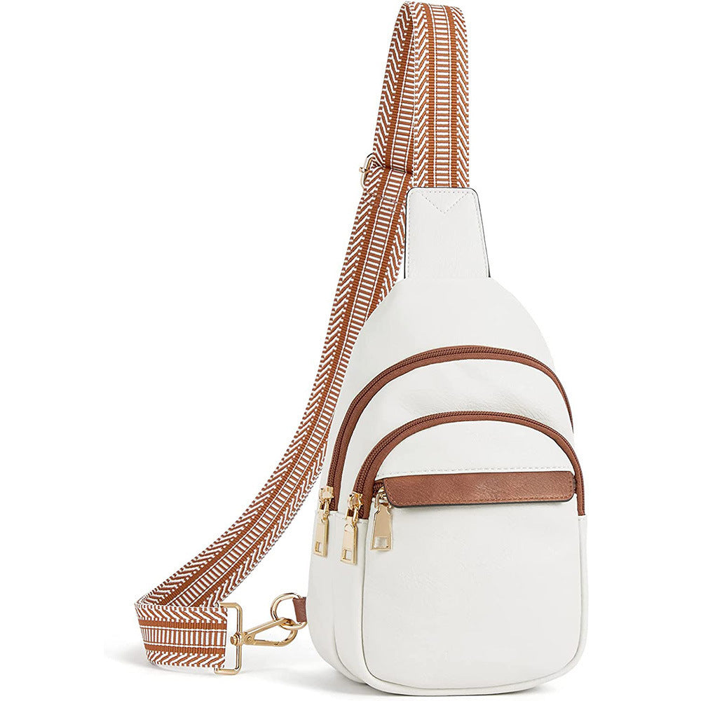 Wholesale PU Large Capacity Wide Shoulder Strap Crossbody Chest Bag